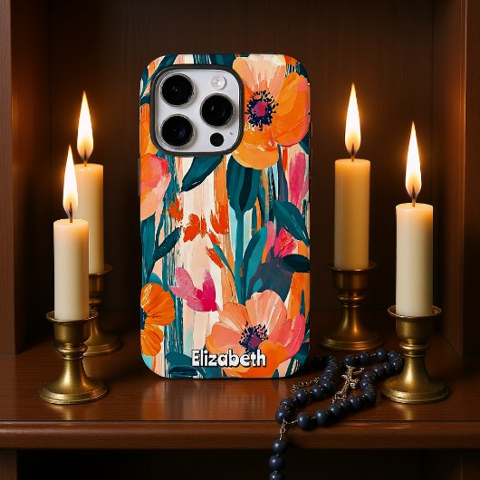 Vibrant Floral Pattern iPhone Hoesje
