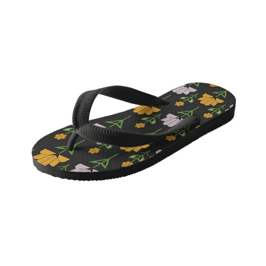 Vibrant Floral Pattern Kinder Teenslippers (Schuin)