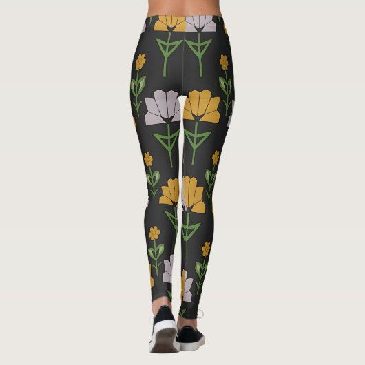Vibrant Floral Pattern Leggings (Achterkant)