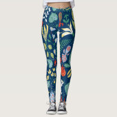 Vibrant Floral Pattern Leggings (Voorkant)