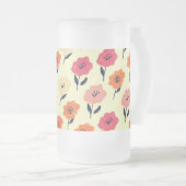 Vibrant Floral Pattern Matglas Bierpul (Voorkant rechts)