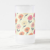 Vibrant Floral Pattern Matglas Bierpul (Center)