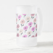 Vibrant Floral Pattern Matglas Bierpul (Voorkant rechts)