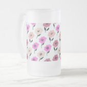 Vibrant Floral Pattern Matglas Bierpul (Voorkant links)