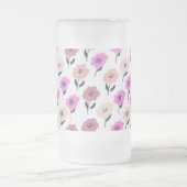 Vibrant Floral Pattern Matglas Bierpul (Center)