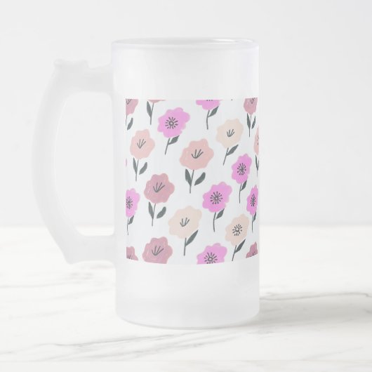 Vibrant Floral Pattern Matglas Bierpul (Links)