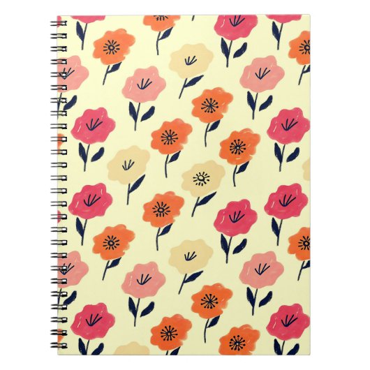 Vibrant Floral Pattern Notitieboek (Voorkant)