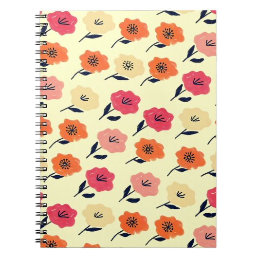 Vibrant Floral Pattern Notitieboek (Voorkant)