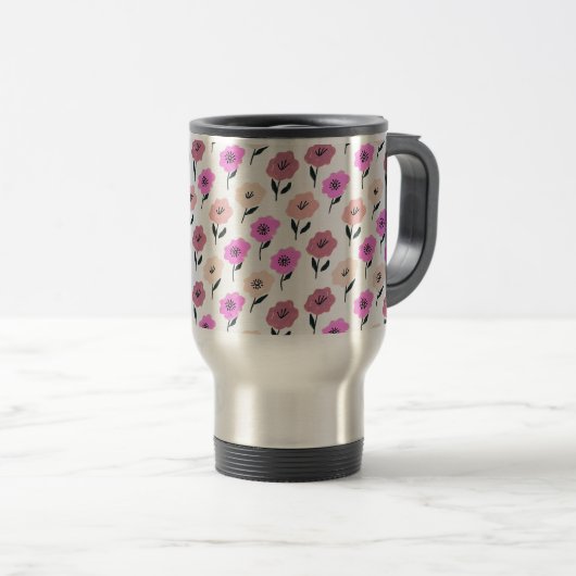 Vibrant Floral Pattern Reisbeker (Voorkant rechts)