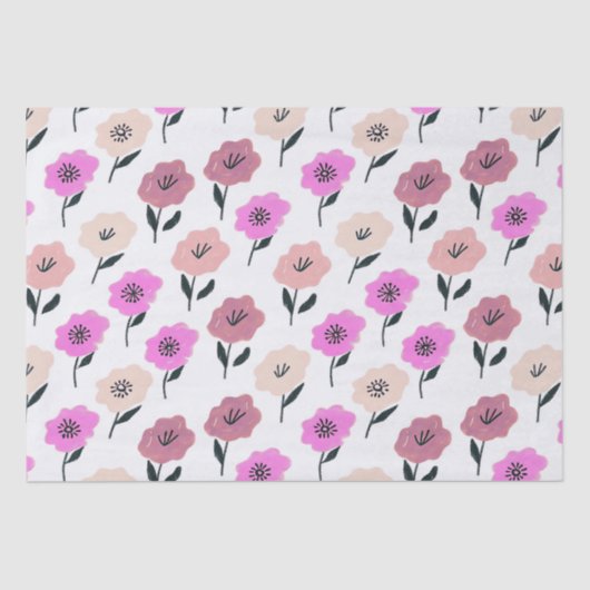 Vibrant Floral Pattern Tissuepapier (Voorkant)