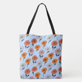 Vibrant Floral Pattern Tote Bag (Achterkant)