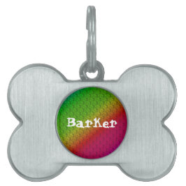 Vibrant Floral Rainbow Gradient Diagonaal Voeg naa Huisdieren Naamplaatje