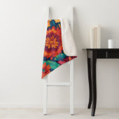Vibrant Floral Sherpa Blanket - Large Deken (In situ)