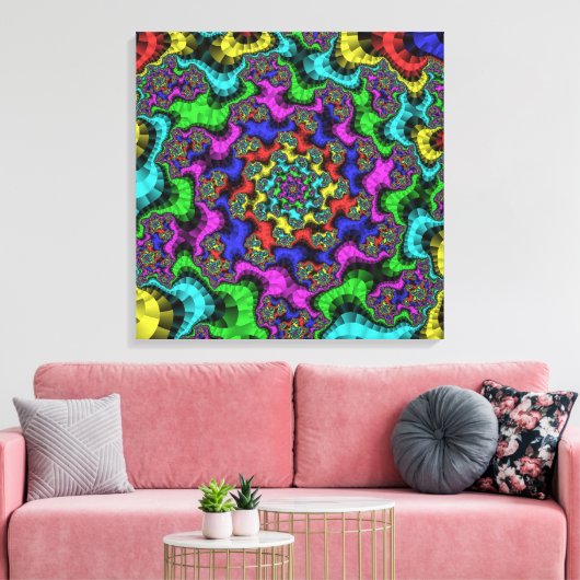 Vibrant Floral Sprinkles Canvas Afdruk (Insitu (Woonkamer))