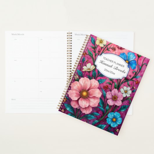 Vibrant Floral Teacher Yearly Planner (Display)