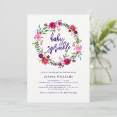 Vibrant Floral | Uitnodiging voor Baby Sprinkle (Staand voorkant)