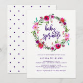 Vibrant Floral | Uitnodiging voor Baby Sprinkle (Voorkant / Achterkant)