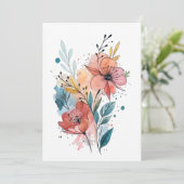 Vibrant Floral Watercolor Design Kaart (Staand voorkant)