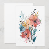 Vibrant Floral Watercolor Design Kaart (Voorkant / Achterkant)