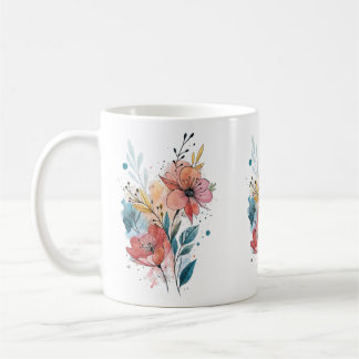 Vibrant Floral Watercolor Design Koffiemok