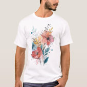 Vibrant Floral Watercolor Design T-shirt (Voorkant)