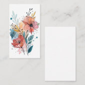 Vibrant Floral Watercolor Design Visitekaartje (Voorkant / Achterkant)