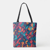 Vibrant floreel patroon tote bag (Achterkant)