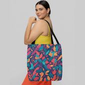 Vibrant floreel patroon tote bag
