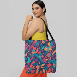 Vibrant floreel patroon tote bag