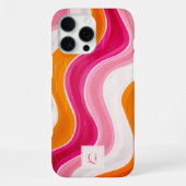 Vibrant Flow | Funky Retro Initiaal Monogram iPhone Hoesje (Achterkant)