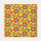 Vibrant Flower Pattern Magnet (Voorkant)