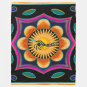 Vibrant Flower Southwestern Kokopelli Fleece Blank (Voorkant)