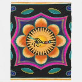 Vibrant Flower Southwestern Kokopelli Fleece Blank