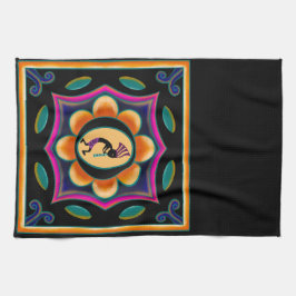 Vibrant Flower Southwestern Kokopelli Theedoek