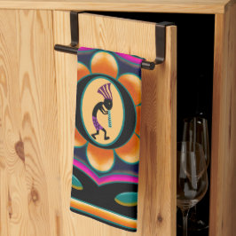 Vibrant Flower Southwestern Kokopelli Theedoek