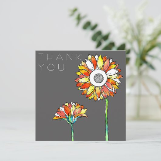 Vibrant flowers bedankkaart (Staand voorkant)