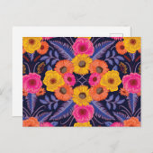 Vibrant Flowers & Ferns Briefkaart (Voorkant / Achterkant)