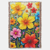 Vibrant Flowers: Garden of Joy Art Deken (Voorkant Verticaal)