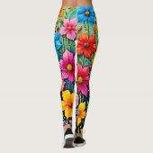 Vibrant Flowers: Garden of Joy Art Leggings (Achterkant)