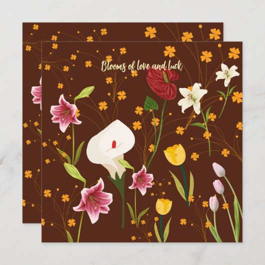 Vibrant Flowers Kaart (Voorkant / Achterkant)