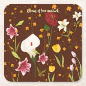 Vibrant Flowers Kartonnen Onderzetters (Voorkant)