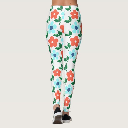 Vibrant Flowers & Leaf Leggings (Achterkant)