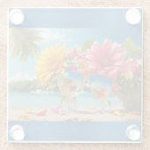 Vibrant Flowers Onderzetter Glazen Onderzetter (Achterkant)