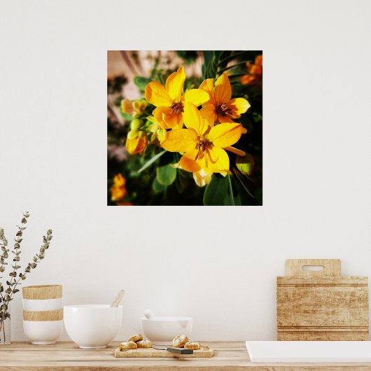 Vibrant Flowers Poster (Keuken)