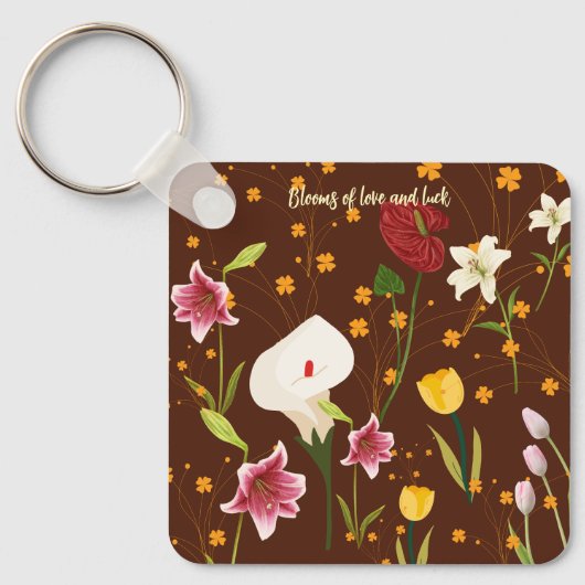 Vibrant Flowers Sleutelhanger (Voorkant)