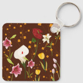 Vibrant Flowers Sleutelhanger (Achterkant)