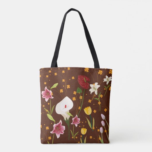 Vibrant Flowers Tote Bag (Achterkant)