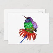 Vibrant Fluffy Baby Hummingbird Briefkaart (Voorkant / Achterkant)