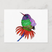 Vibrant Fluffy Baby Hummingbird Briefkaart (Voorkant)