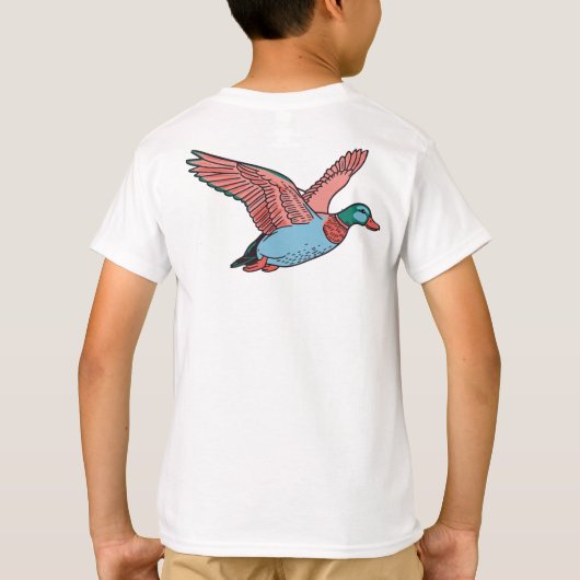 Vibrant Flying Duck Illustration T-shirt (Achterkant)